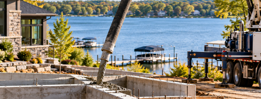 Concrete pumping for a foundation project in White Bear Lake, MN
